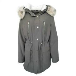 Winter Parka Jacket with Fur Collar