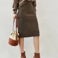 Cashmere Sweaters Half Knit Skirts Hip-Packed 5PCS